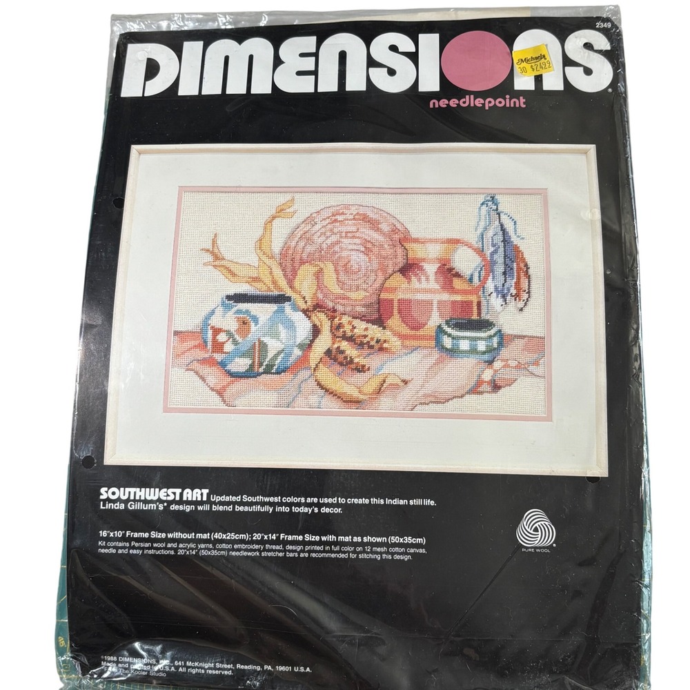Vintage‎ 1988 Dimensions Southwest Art Needlepoint Kit 2349 Linda Gillum